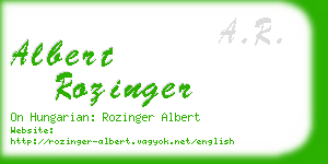 albert rozinger business card